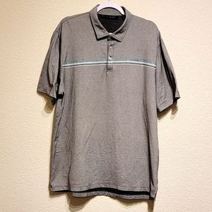 Travis Matthew Gray W/ Green Stripe Polo Shirt Golf Sz. XL